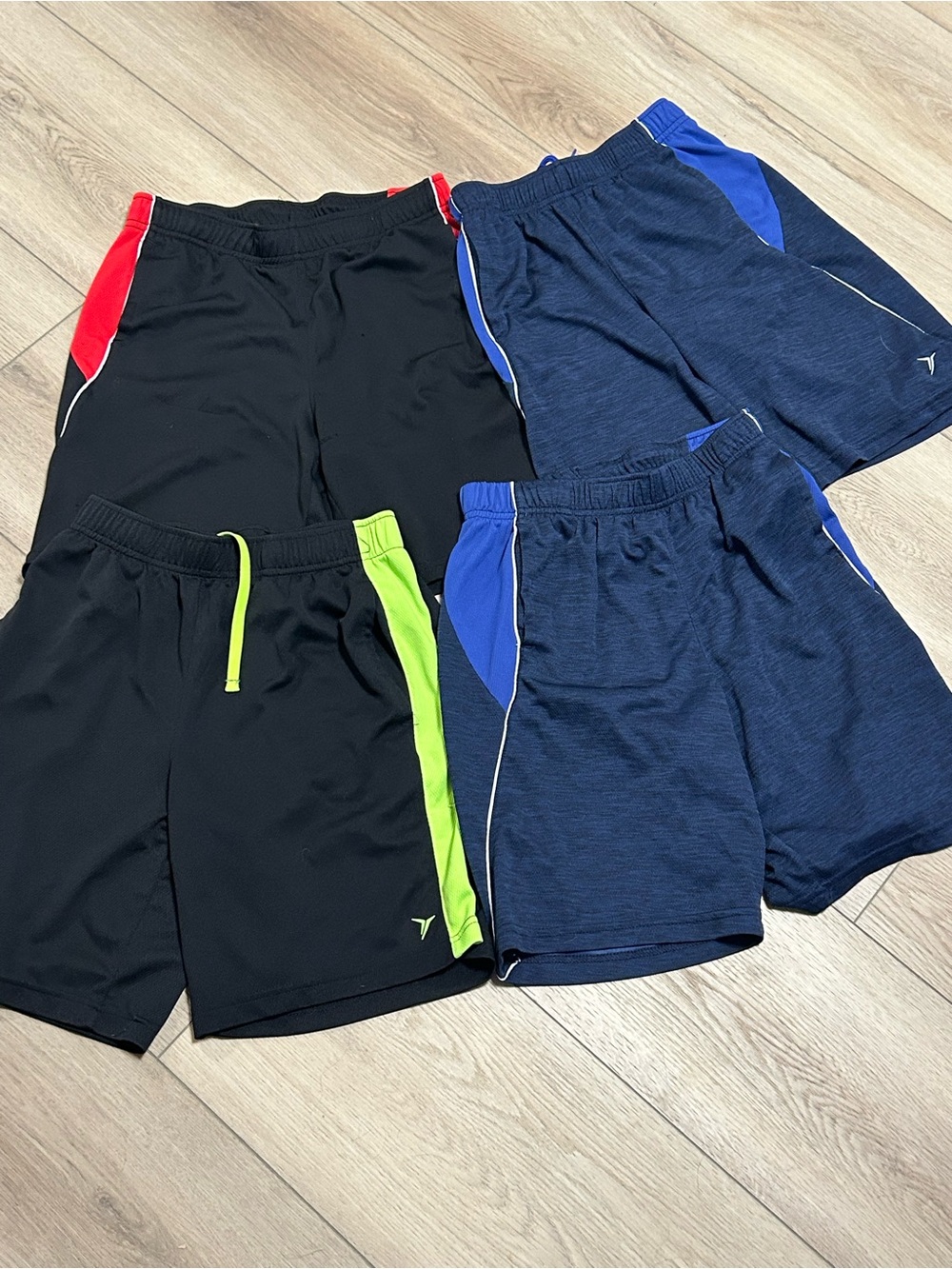 Athletic Performance Shorts Bundle - Black, Navy, Neon Green Accents